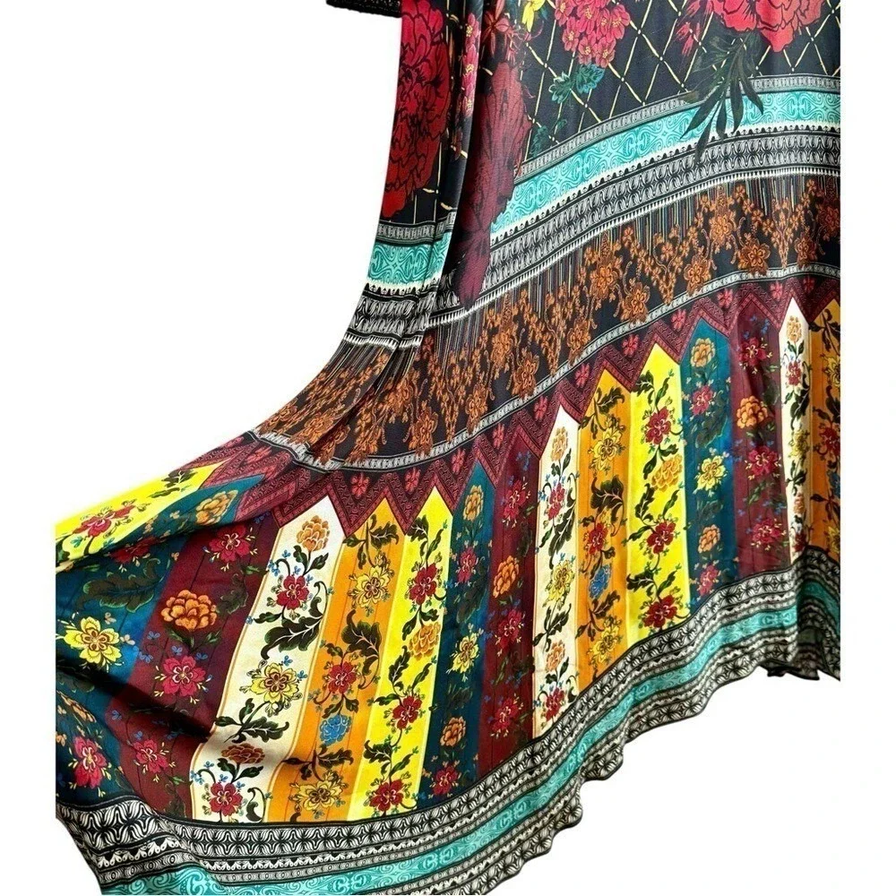 NEW Alice + Olivia Janey V Neck Flare Dress‎ in Mona Multi/Combo $595